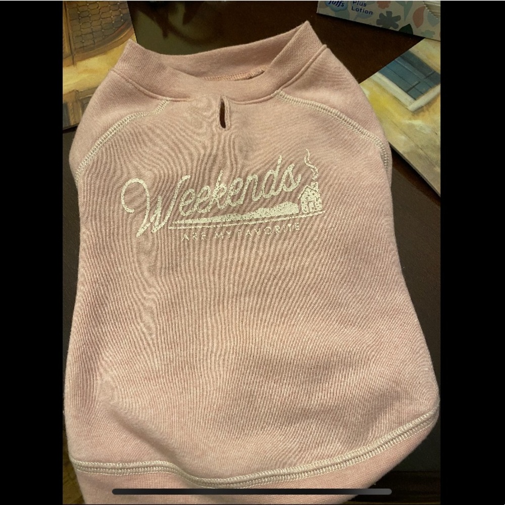 Dog light pink sweat shirt